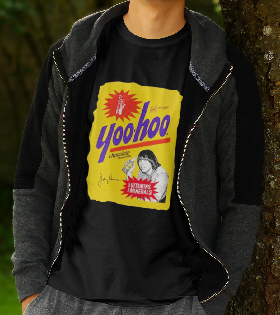 Johnny Ramone Yoo Hoo Chocolate Drink 5 Vitamins 3 Minerals T-Shirt