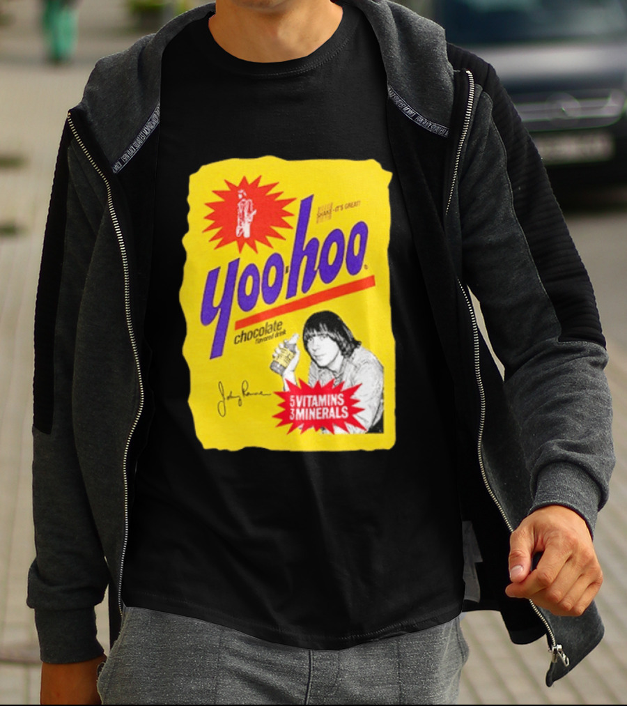 Johnny Ramone Yoo Hoo Chocolate Drink 5 Vitamins 3 Minerals T-Shirt