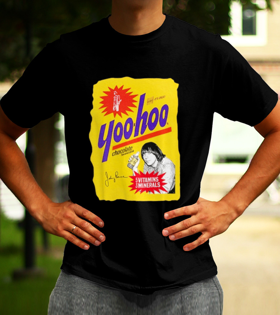 Johnny Ramone Yoo Hoo Chocolate Drink 5 Vitamins 3 Minerals T-Shirt
