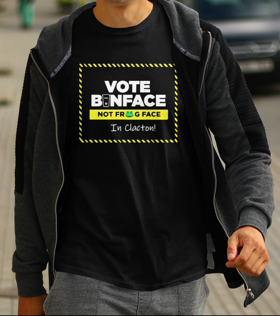 Vote Binface Not Frog Face In Clacton Political Satire Election Humor T-Shirt