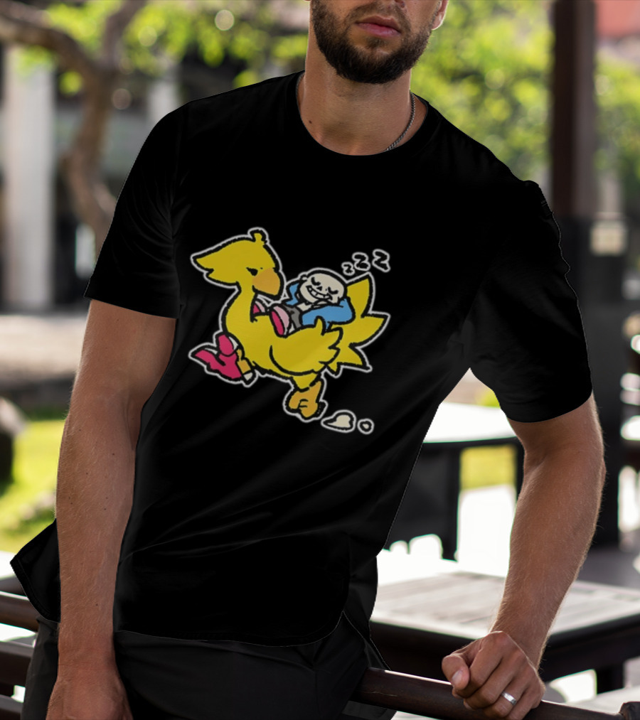 Sans Relaxing On Chocobo T-Shirt