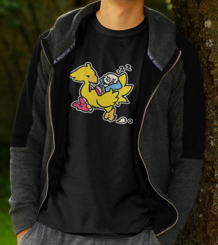 Sans Relaxing On Chocobo T-Shirt