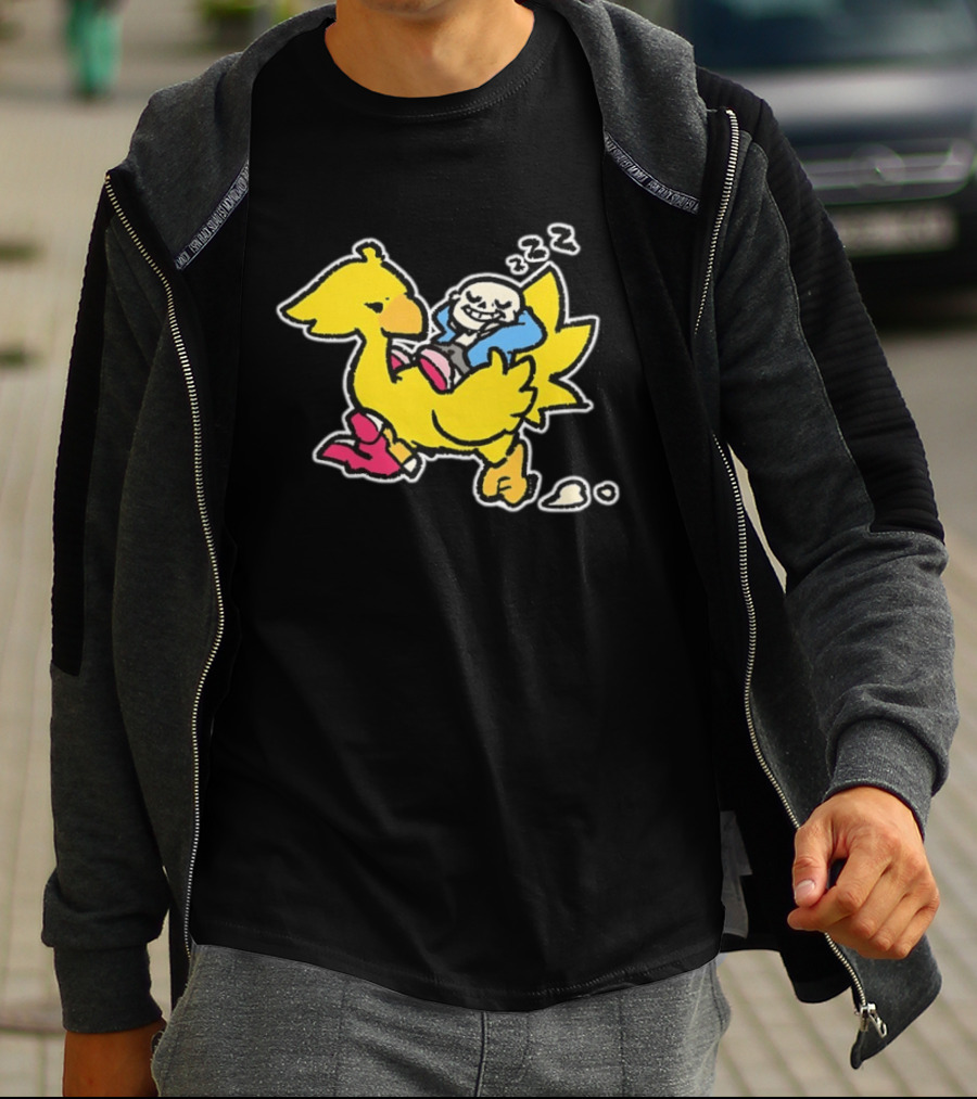 Sans Relaxing On Chocobo T-Shirt