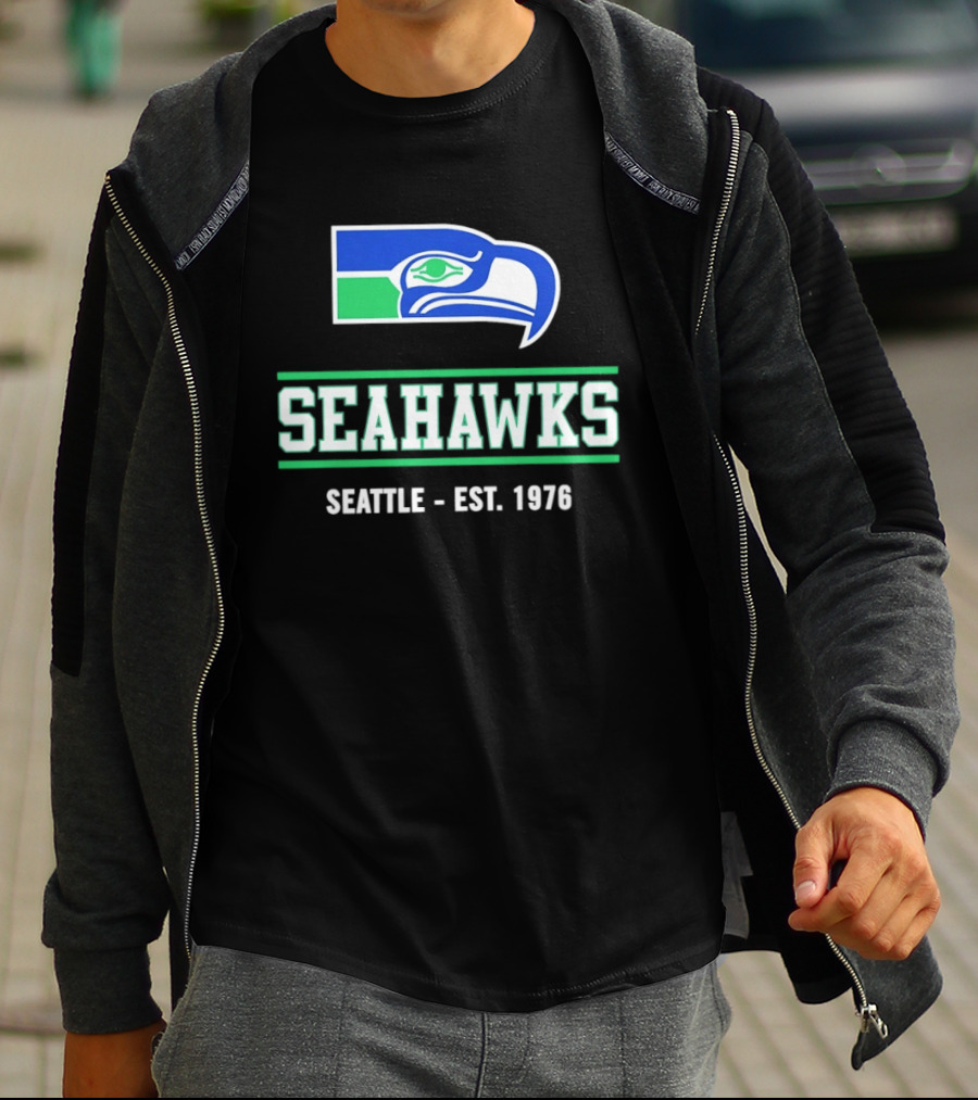 Seattle Seahawks Est 1976 Retro Team Logo Classic NFL Fan T-Shirt