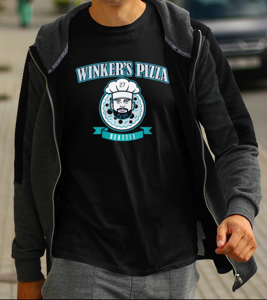 Winker's Pizza Seattle Mariners Jesse Winker 27 Chef T-Shirt