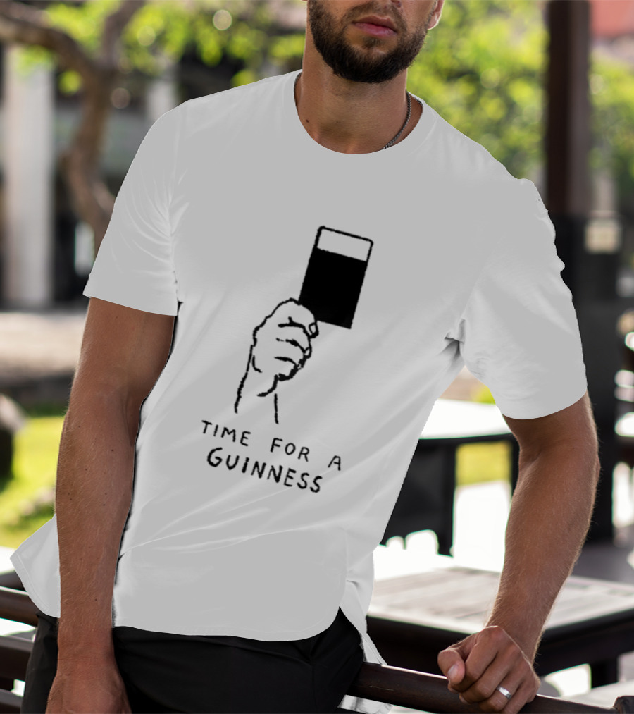 Time For A Guinness Beer Stout Irish Pub Cheers Hand Holding Pint T-Shirt