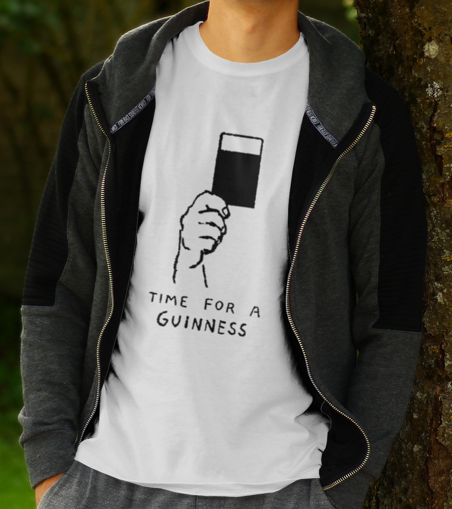 Time For A Guinness Beer Stout Irish Pub Cheers Hand Holding Pint T-Shirt
