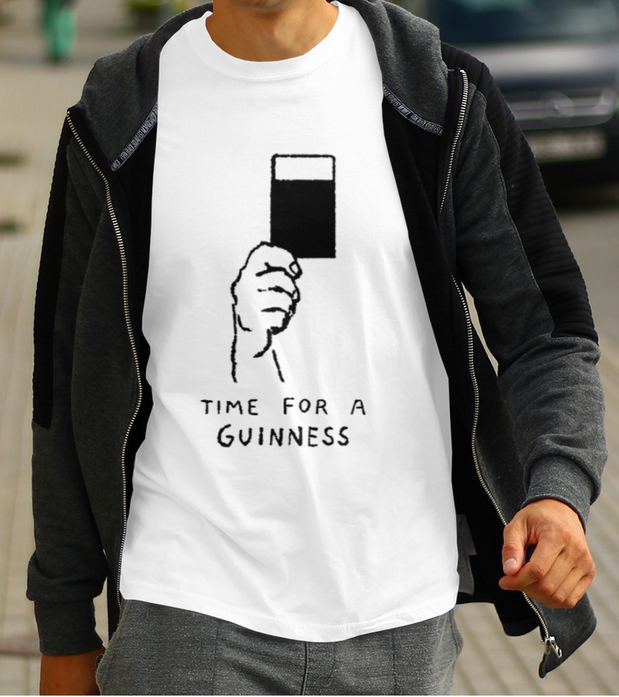 Time For A Guinness Beer Stout Irish Pub Cheers Hand Holding Pint T-Shirt