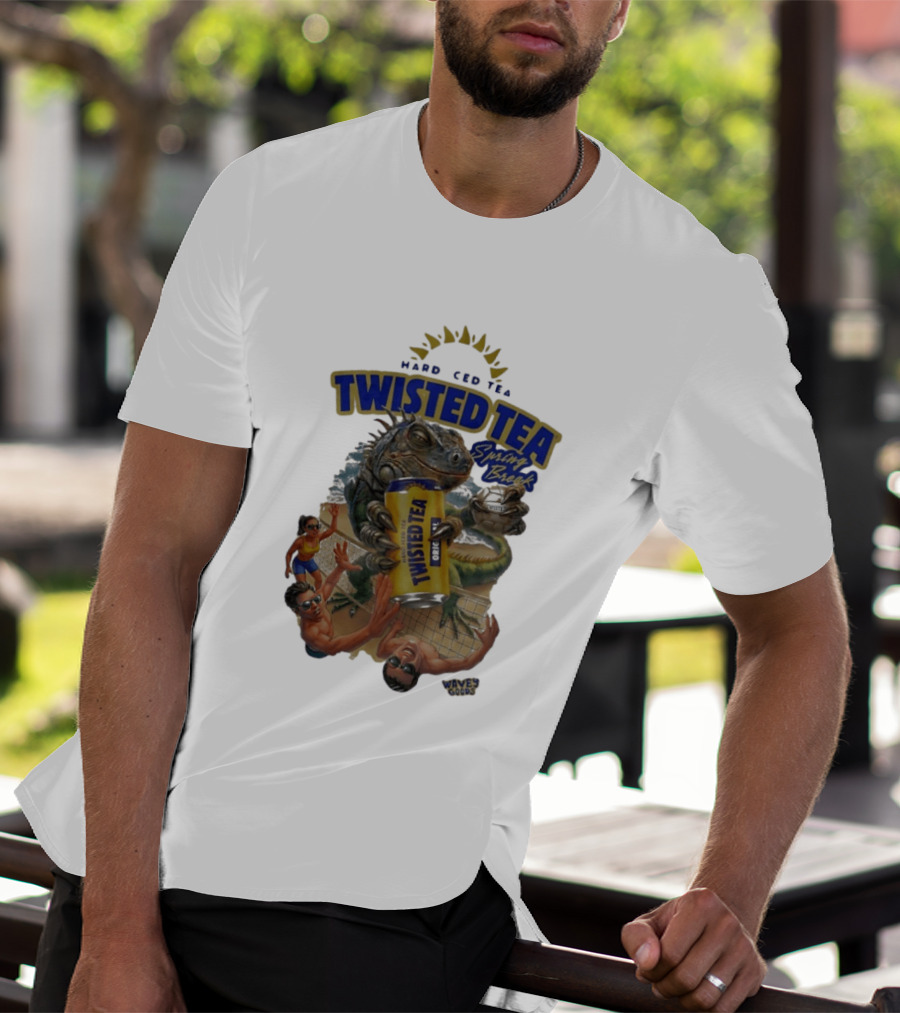 Twisted Tea Hard Iced Tea Spring Break Iguana Volleyball Wave Gods T-Shirt