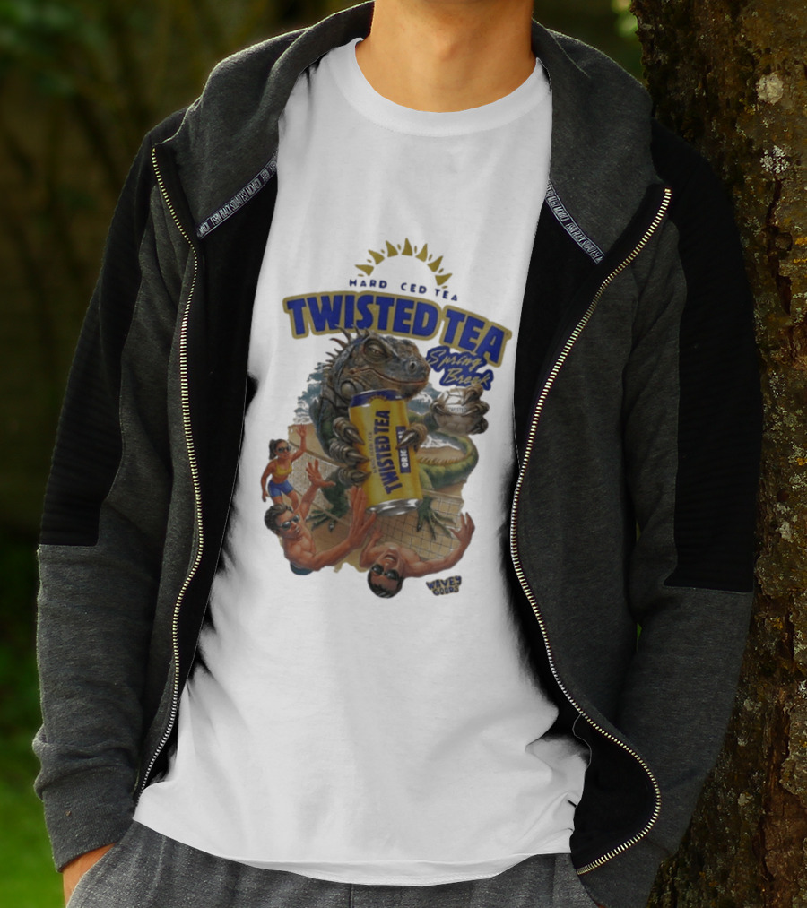 Twisted Tea Hard Iced Tea Spring Break Iguana Volleyball Wave Gods T-Shirt
