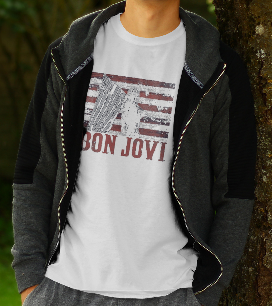 Bon Jovi Stars And Stripes American Flag T-Shirt