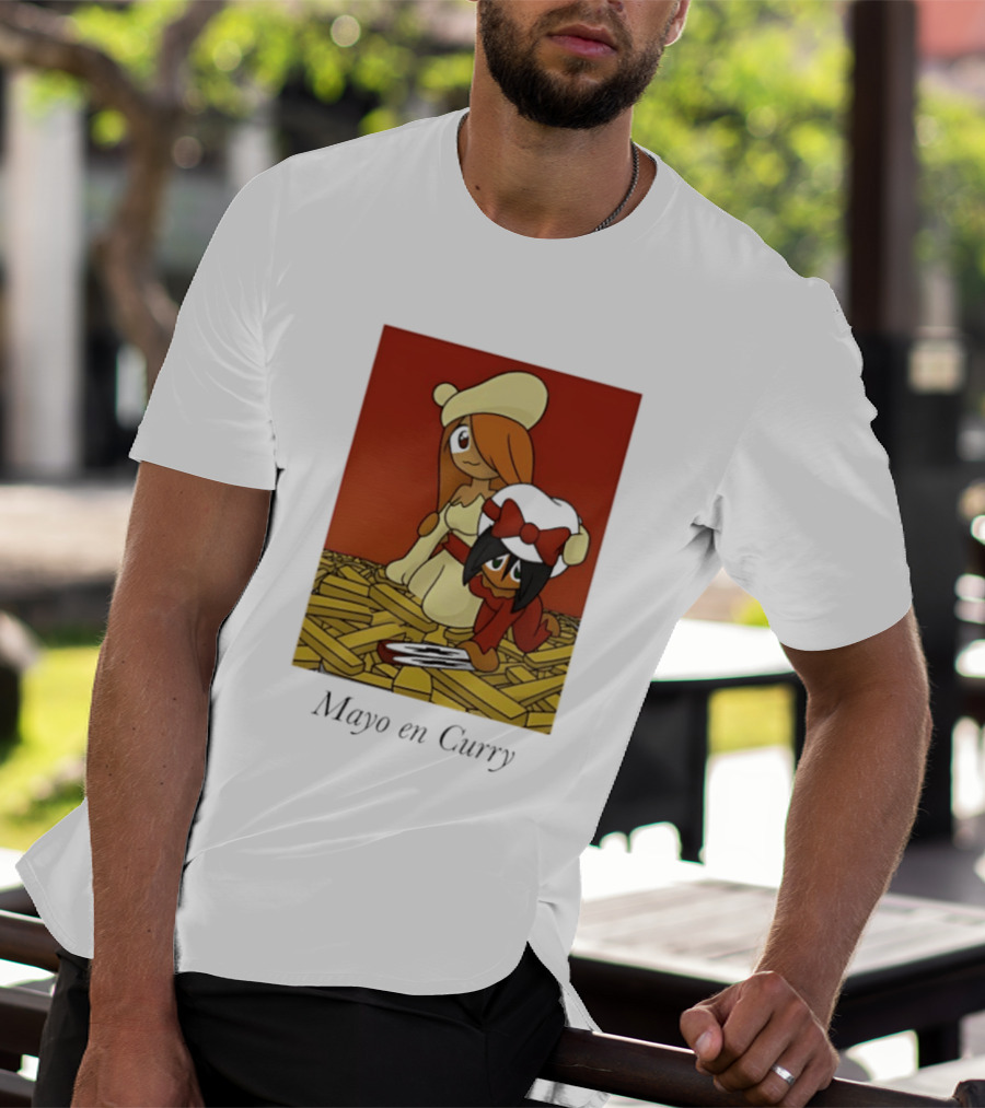 Mayo En Curry Anime Characters On Fries T-Shirt