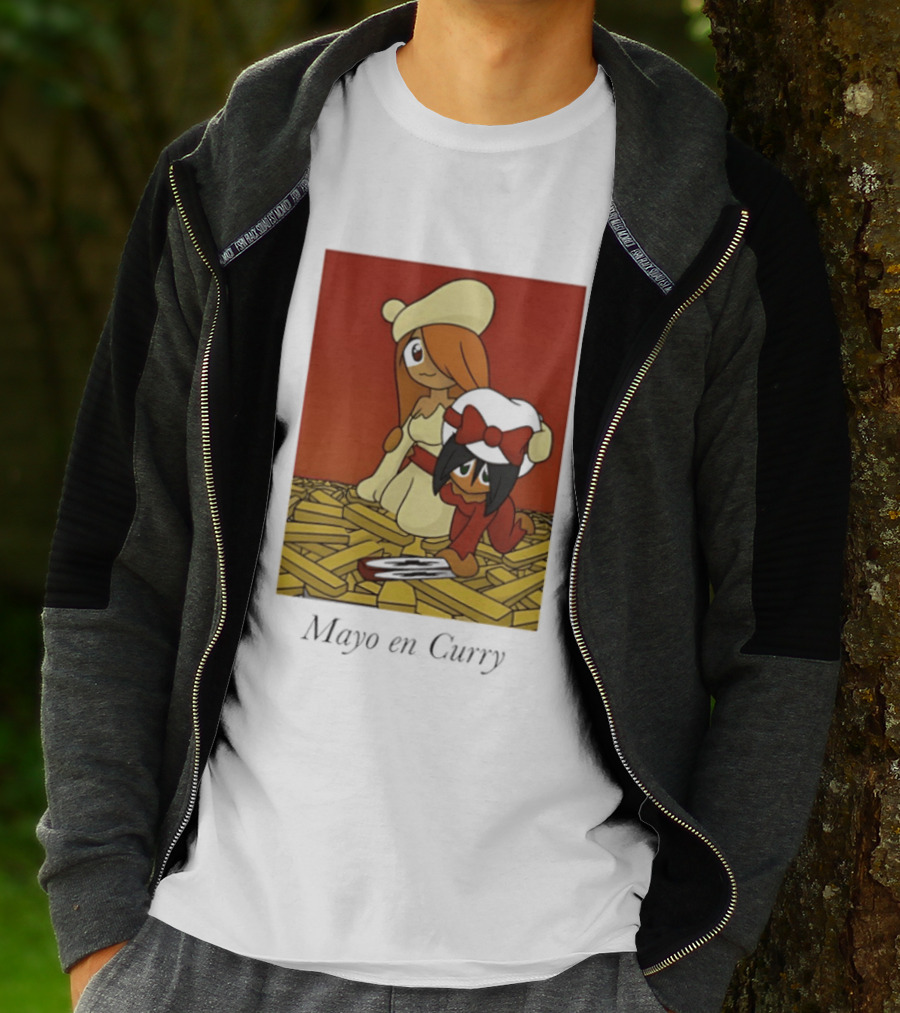 Mayo En Curry Anime Characters On Fries T-Shirt