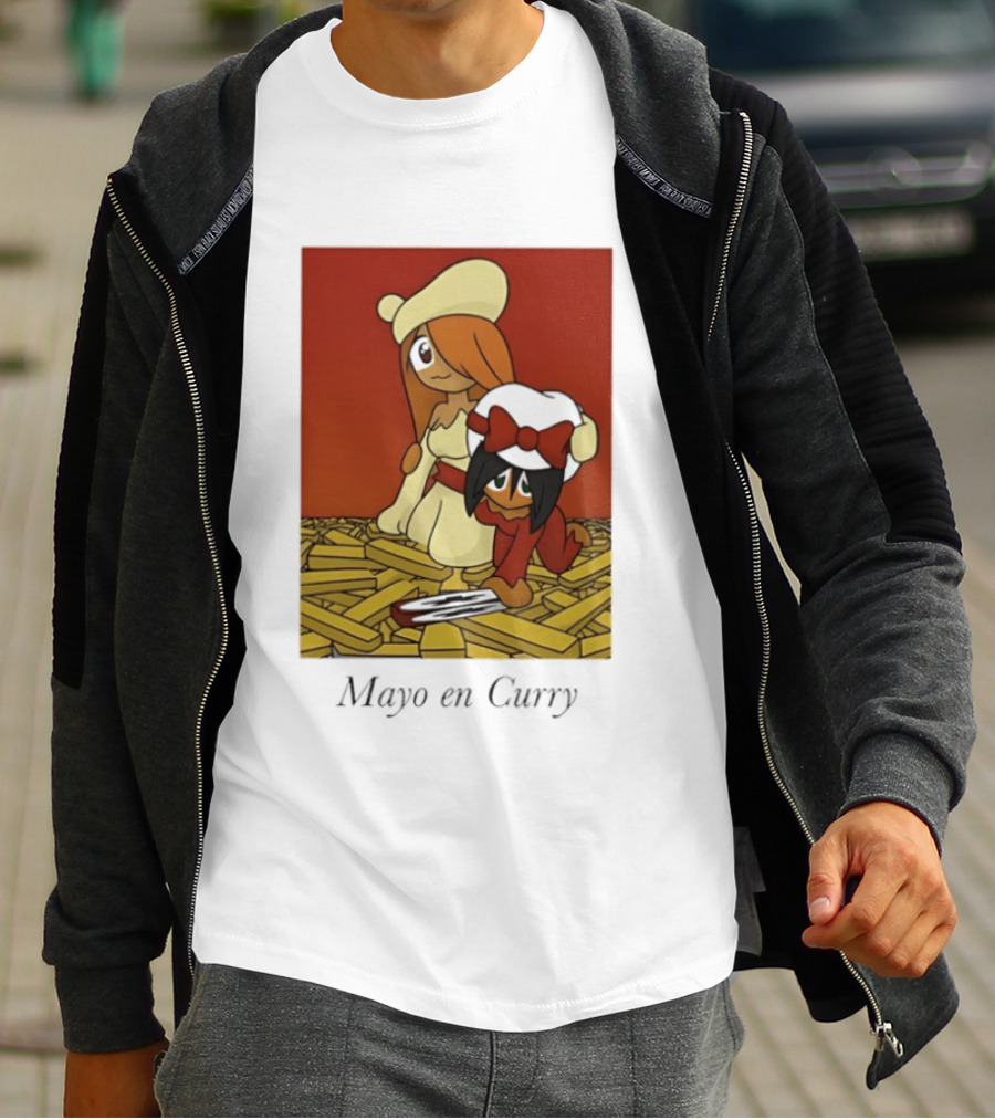 Mayo En Curry Anime Characters On Fries T-Shirt