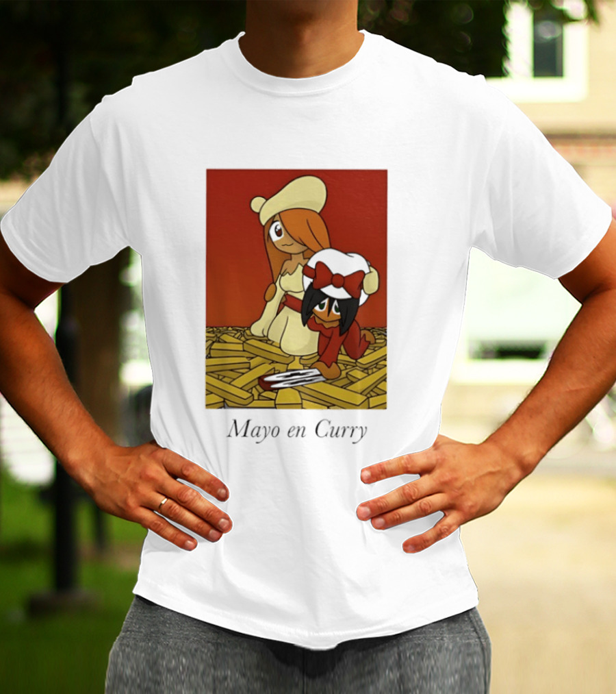 Mayo En Curry Anime Characters On Fries T-Shirt