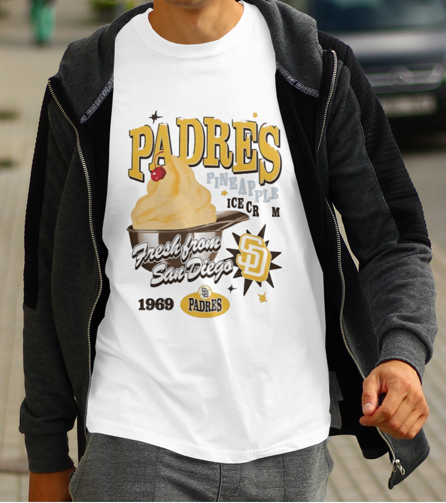 San Diego Padres Pineapple Ice Cream Fresh Since 1969 T-Shirt