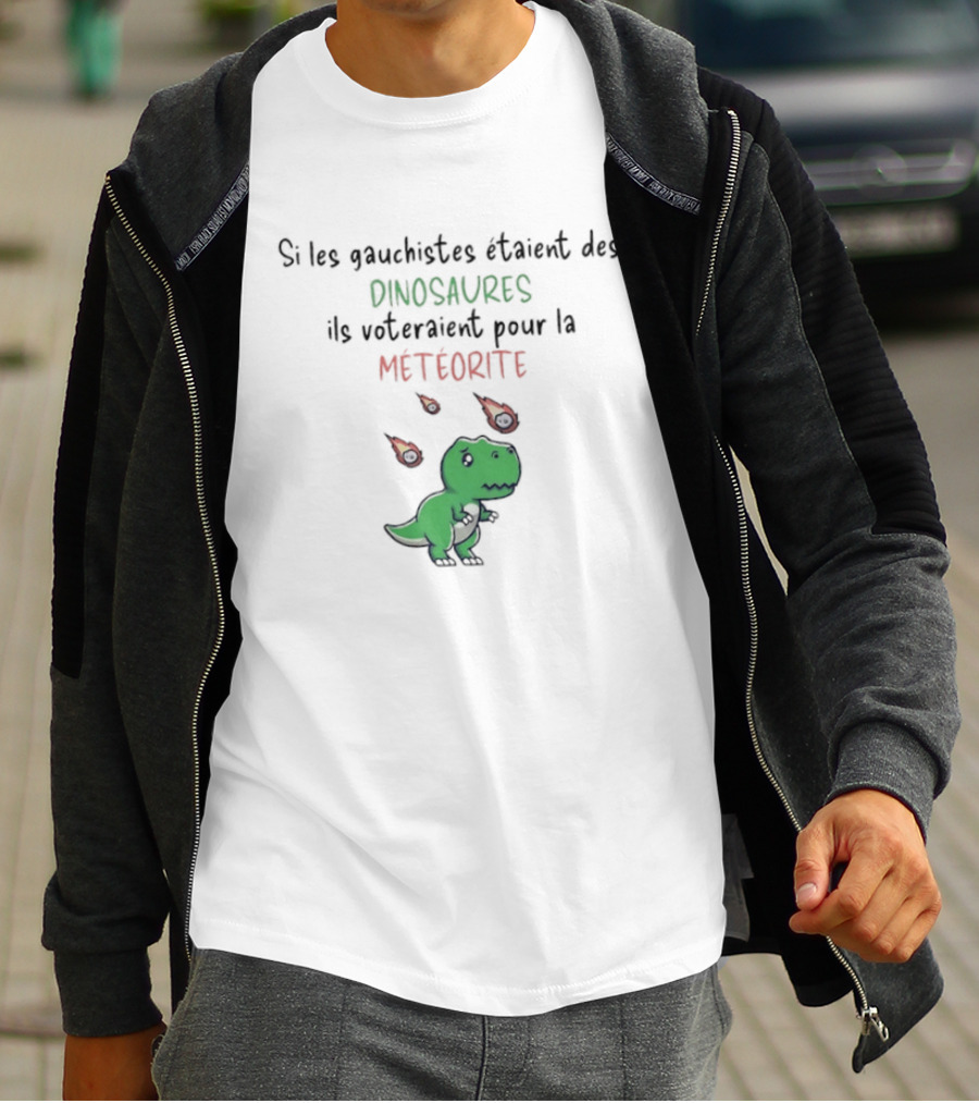Si Les Gauchistes Étaient Des Dinosaures Ils Voteraient Pour La Météorite Dinosaures Météorite Rex T-Shirt