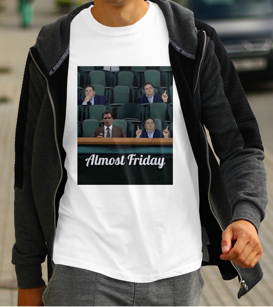 Almost Friday Brian Windhorst Meme Four Men In Stadium Seats T-Shirt