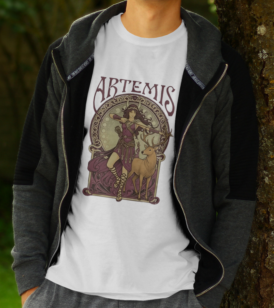 Artemis Greek Goddess Archer With Deer Mythology T-Shirt