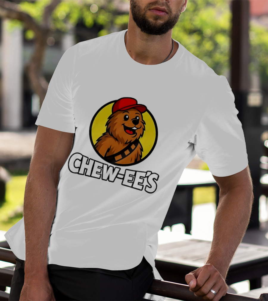 Chew Ee's Chewbacca Fast Food Character With Red Cap T-Shirt