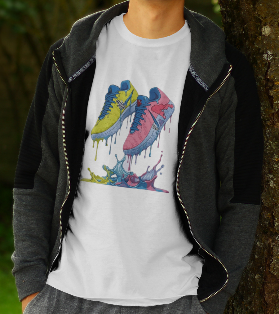Dripping Paint Sneakers Censored T-Shirt