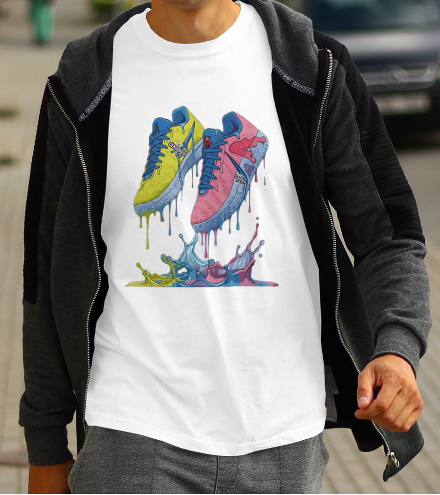Dripping Paint Sneakers Censored T-Shirt