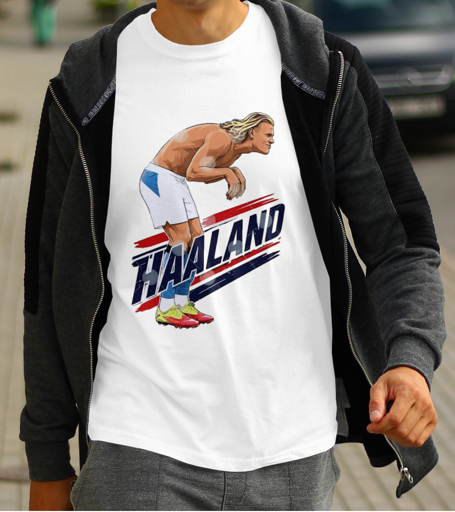 Erling Haaland Celebration Pose With Norway T-Shirt