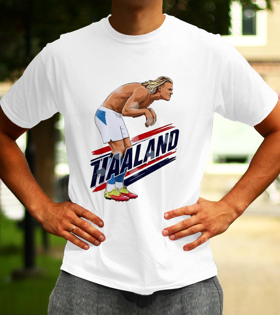 Erling Haaland Celebration Pose With Norway T-Shirt