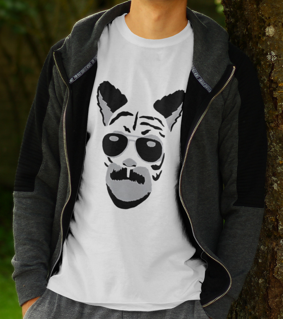 Fallout Tiger Mustache Aviator Sunglasses T-Shirt