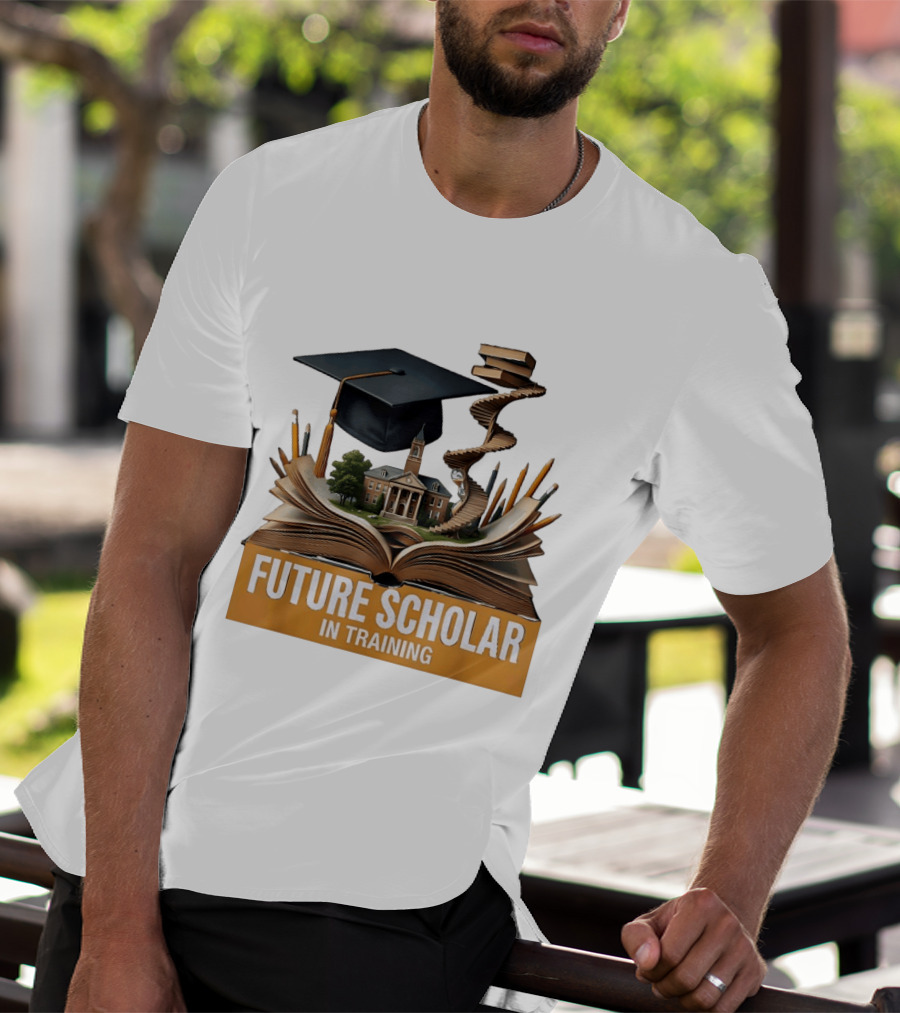 Future Scholar In Training Graduation Cap Books Spiral Notebook T-Shirt