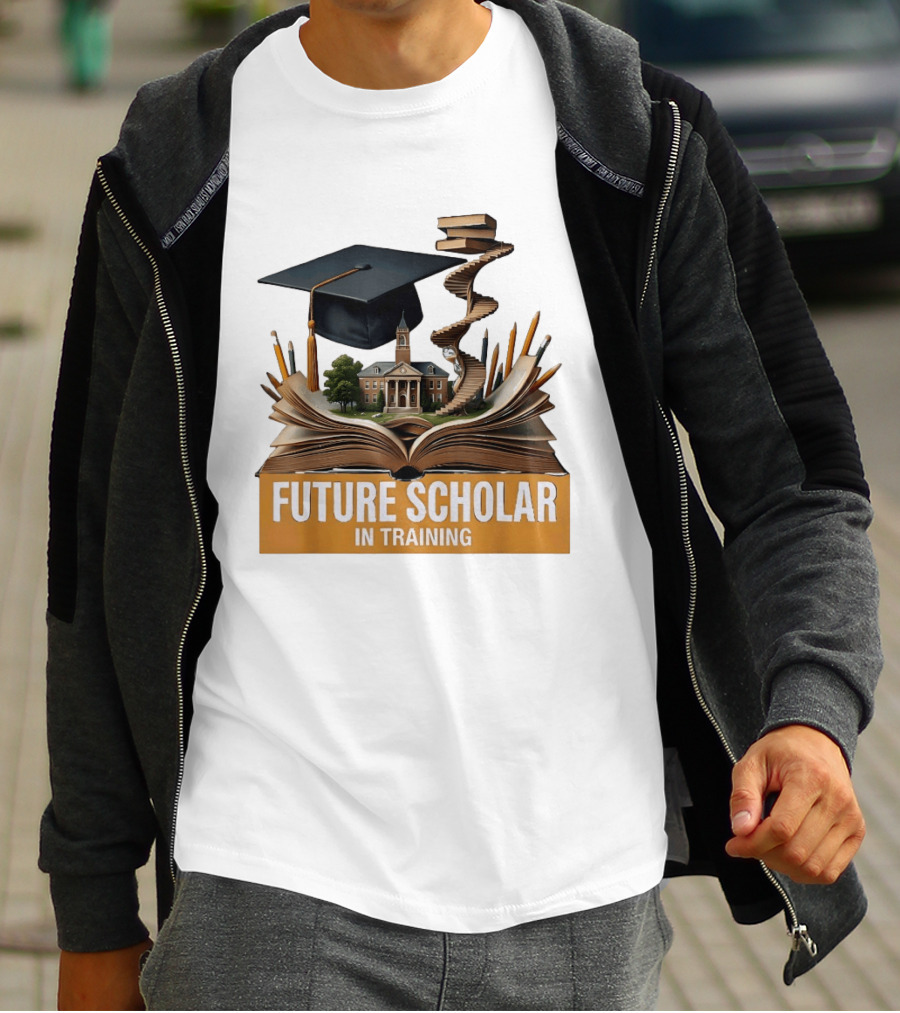 Future Scholar In Training Graduation Cap Books Spiral Notebook T-Shirt
