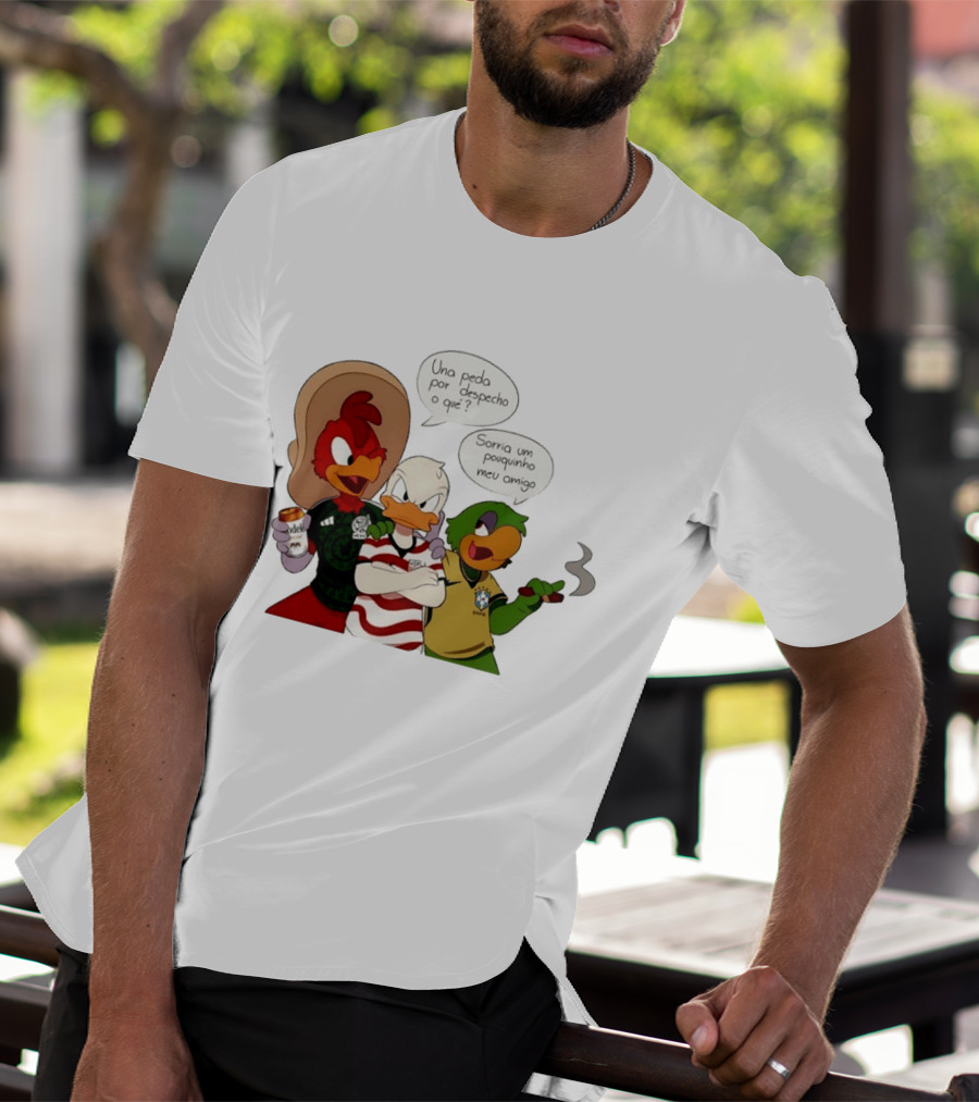The Three Caballeros Panchito Pistoles Donald Duck José Carioca México USA Brazil Jerseys Soccer Fan Collection T-Shirt