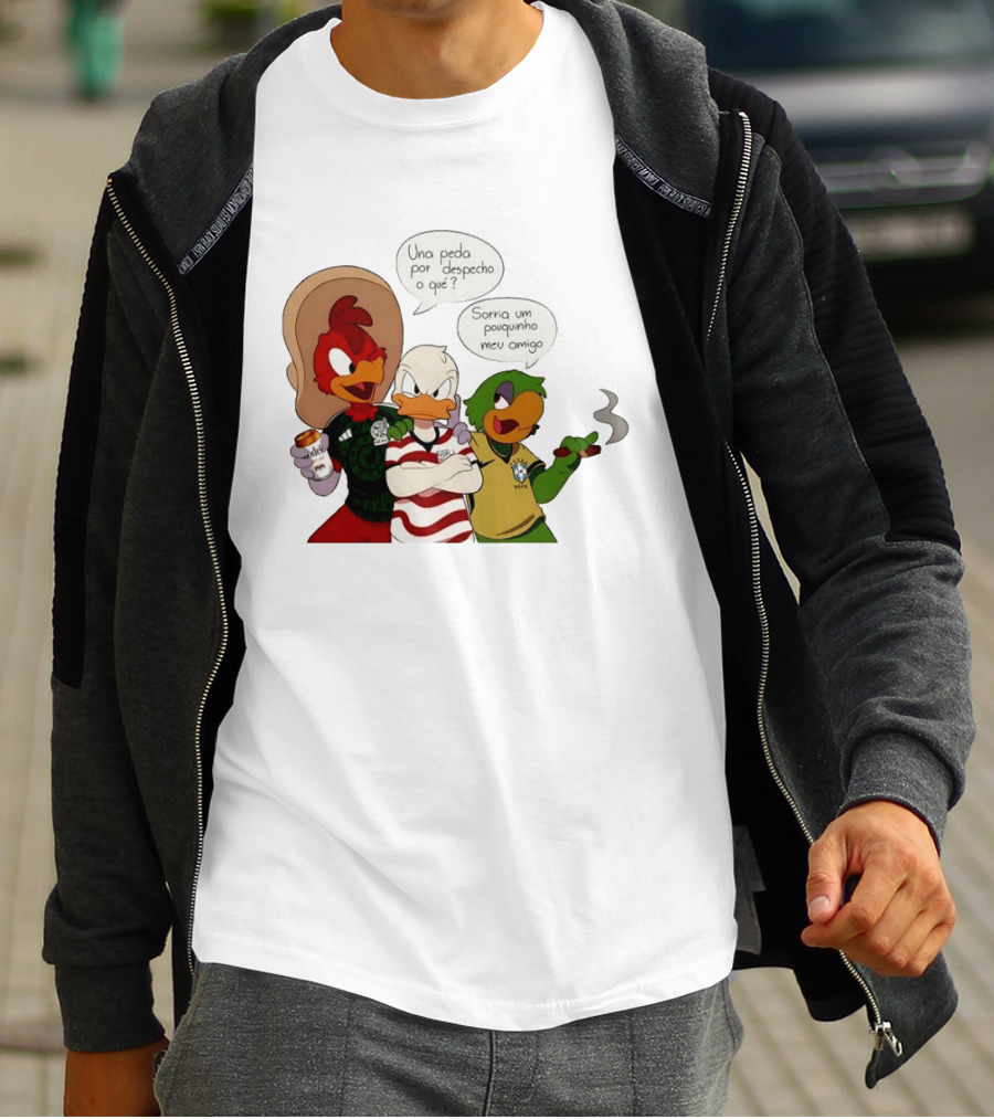 The Three Caballeros Panchito Pistoles Donald Duck José Carioca México USA Brazil Jerseys Soccer Fan Collection T-Shirt