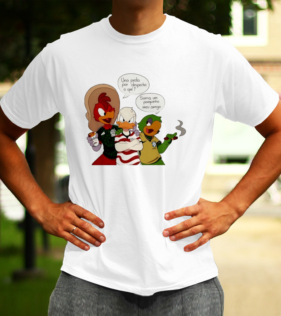The Three Caballeros Panchito Pistoles Donald Duck José Carioca México USA Brazil Jerseys Soccer Fan Collection T-Shirt
