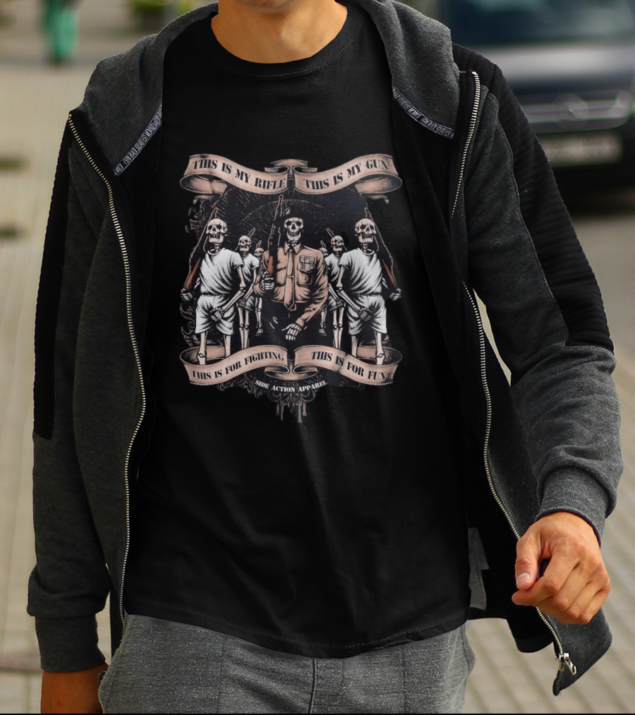 This Is My Rifle This Is My Gun This Is For Fighting This Is For Fun Side Action T-Shirt