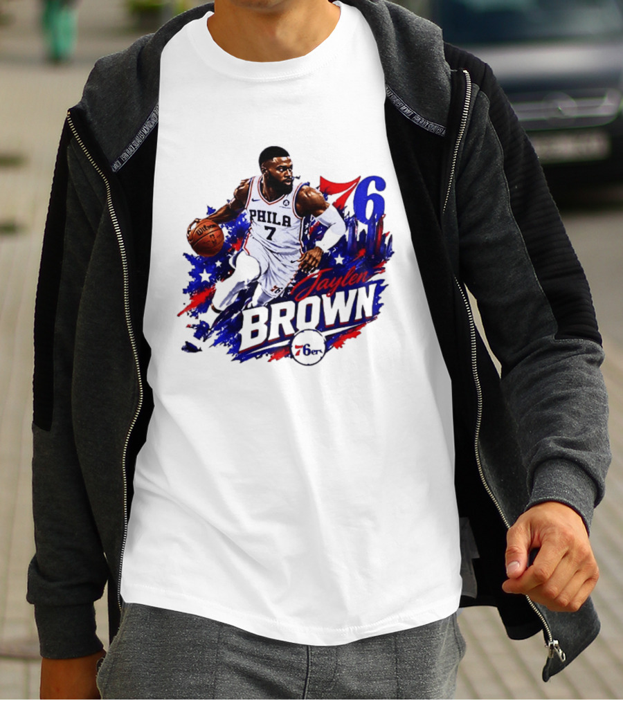 Philadelphia 76ers Jaylen Brown 76 Number 7 Phila Basketball T-Shirt