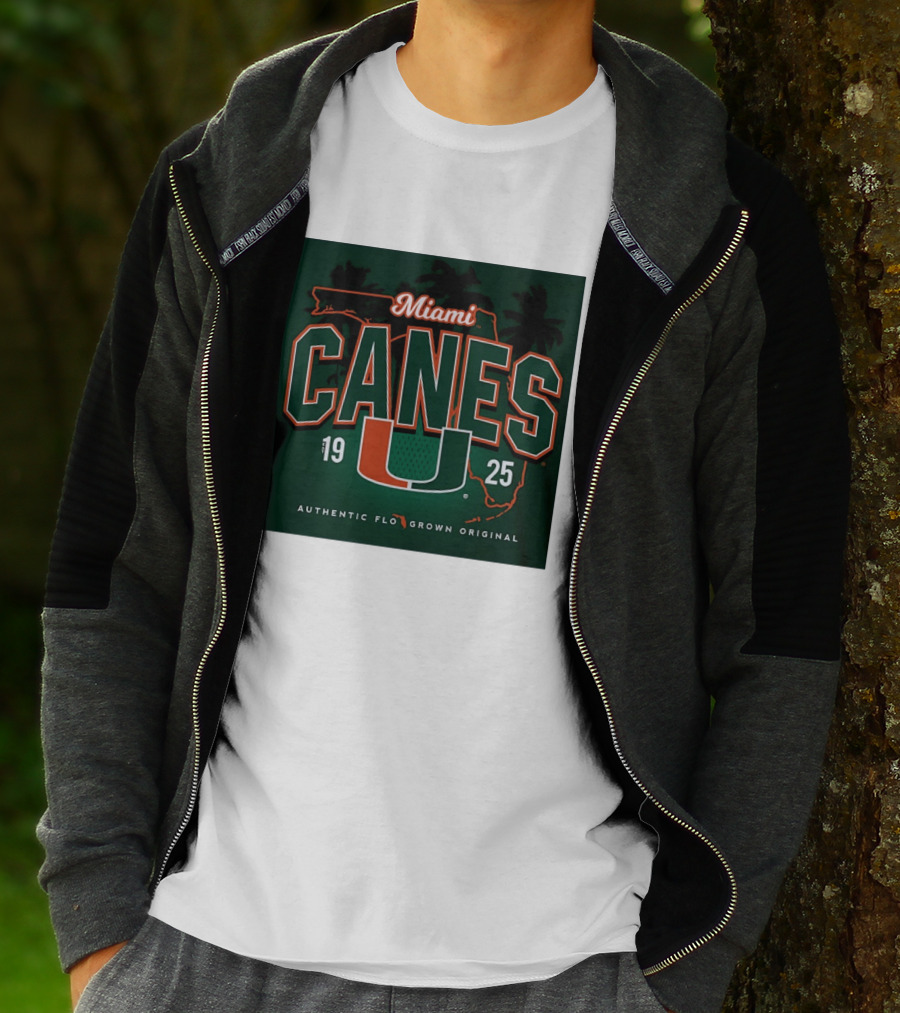 Miami Hurricanes Canes U Authentic Flo Grown 1925 Palm Trees T-Shirt