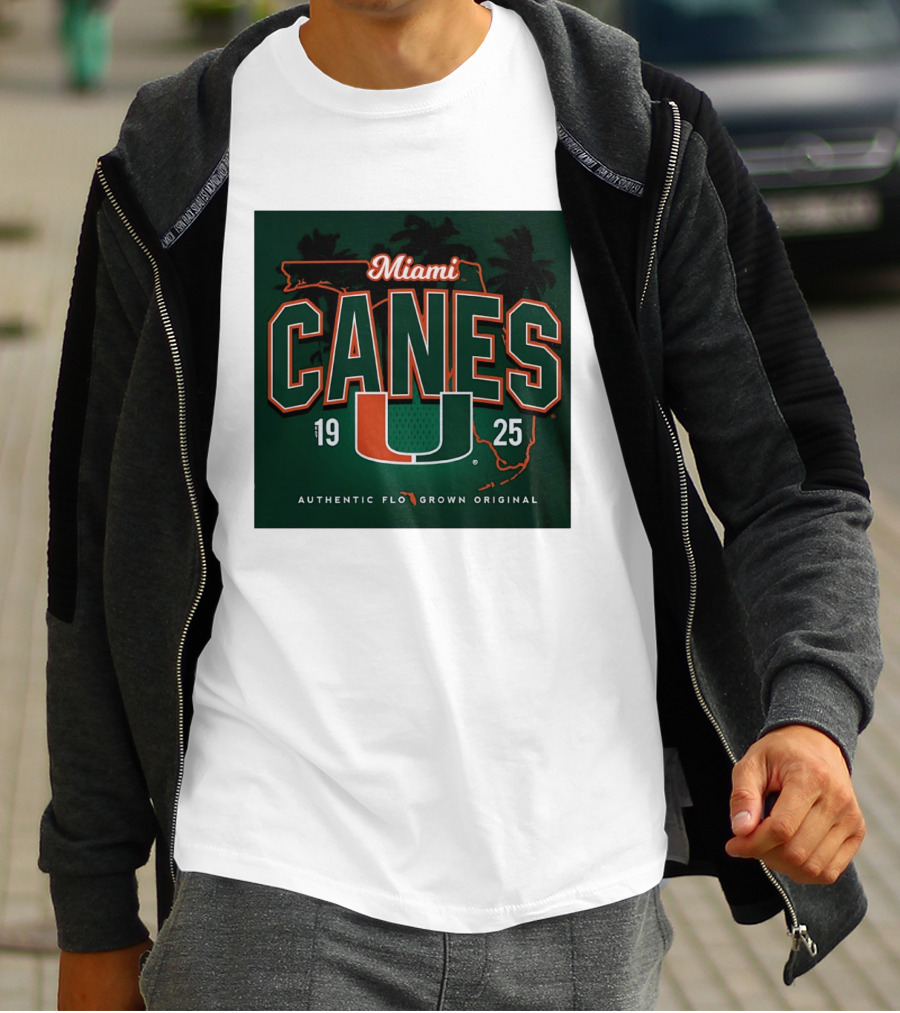 Miami Hurricanes Canes U Authentic Flo Grown 1925 Palm Trees T-Shirt