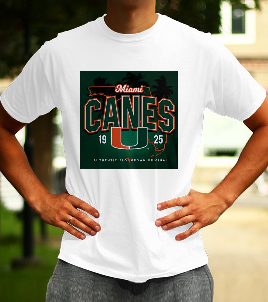 Miami Hurricanes Canes U Authentic Flo Grown 1925 Palm Trees T-Shirt