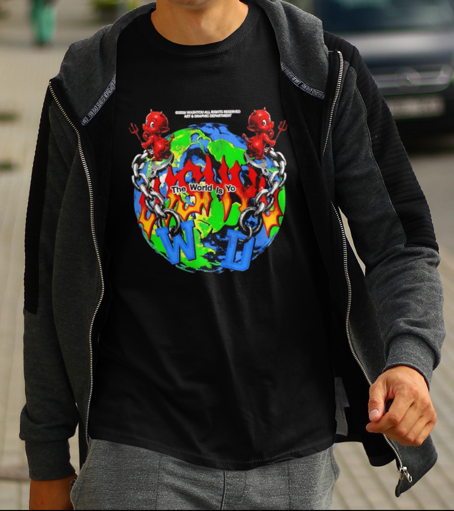 Washyou Devil Chain World Is Yours WJ Planet Flames T-Shirt