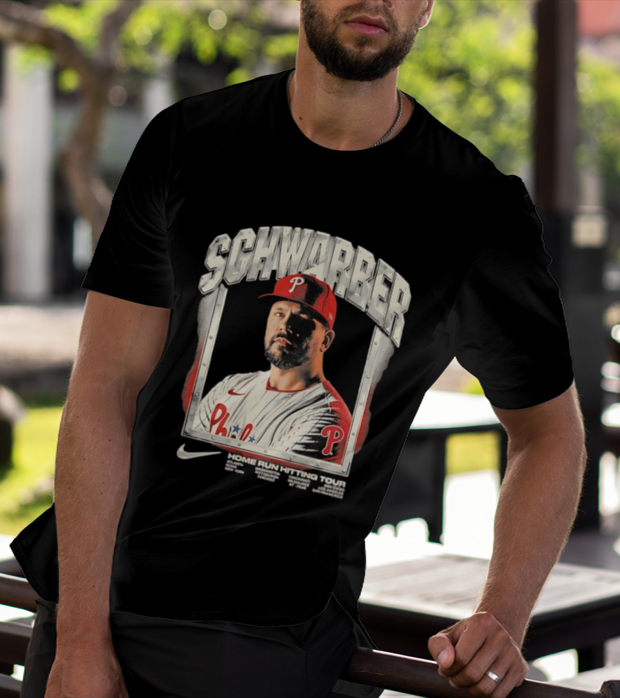 Philadelphia Phillies Kyle Schwarber Home Run Hitting Tour 2026 Nike Baseball T-Shirt