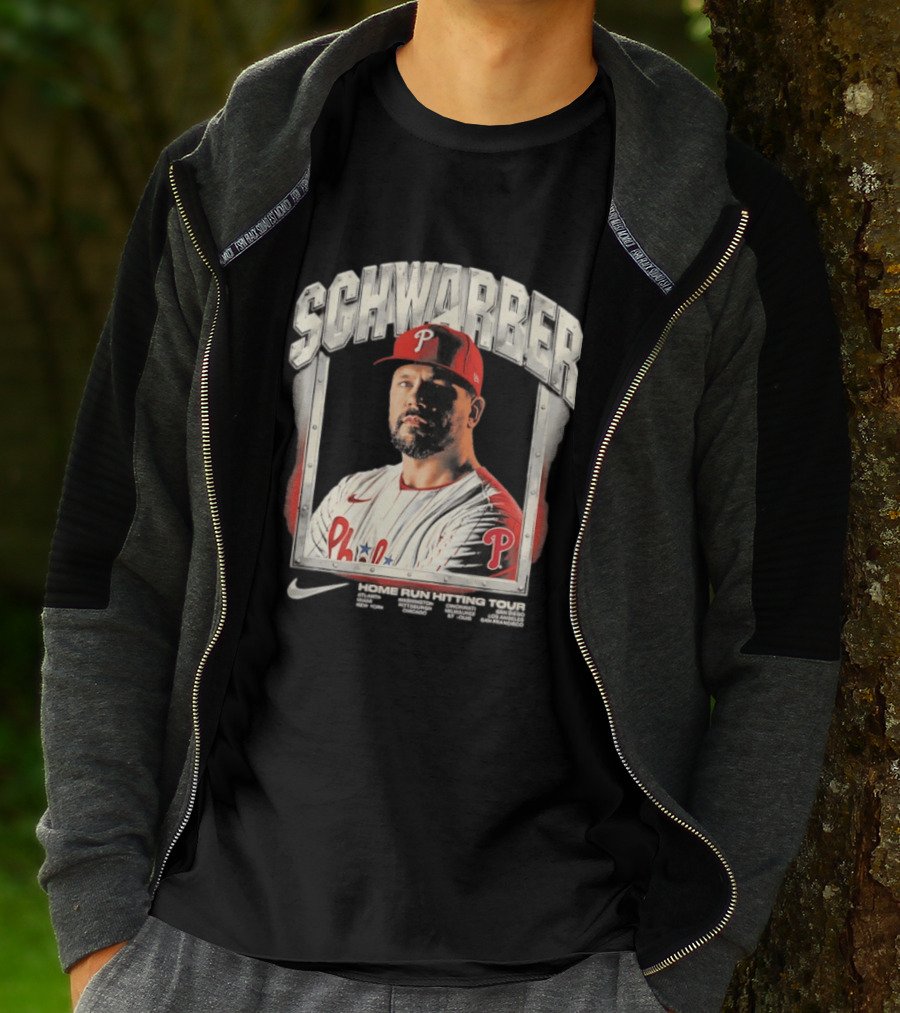 Philadelphia Phillies Kyle Schwarber Home Run Hitting Tour 2026 Nike Baseball T-Shirt
