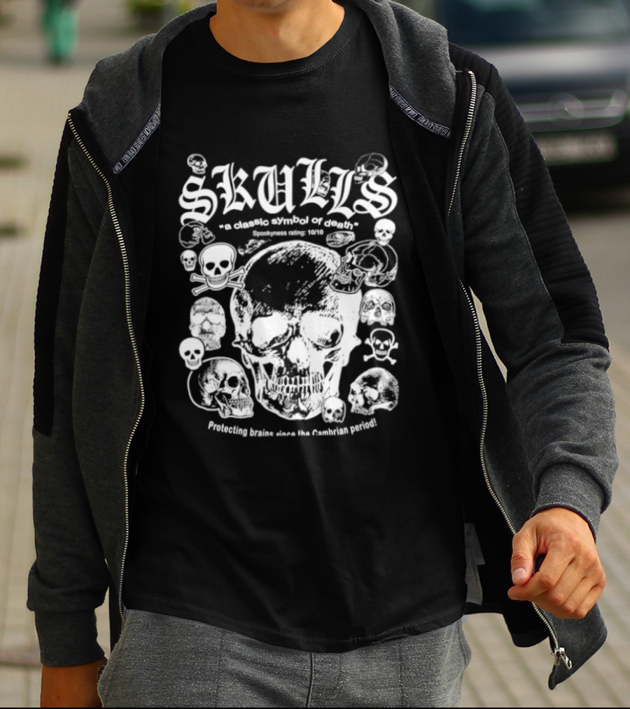 Skulls A Classic Of Death Protecting Brains Since The Cambrian Period T-Shirt