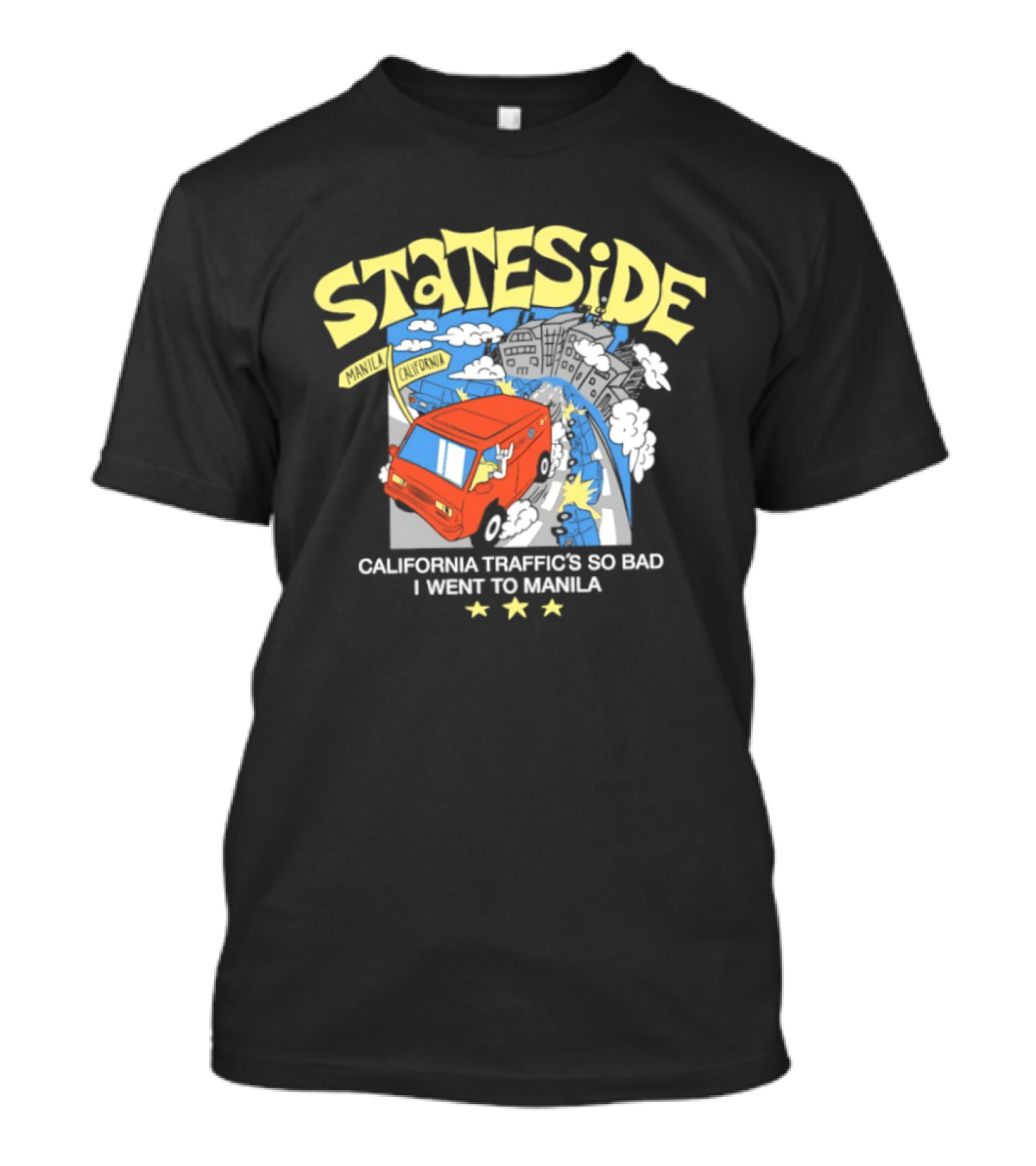 Stateside California Traffic Is So Bad I Went To Manila Red Van Star T-Shirt