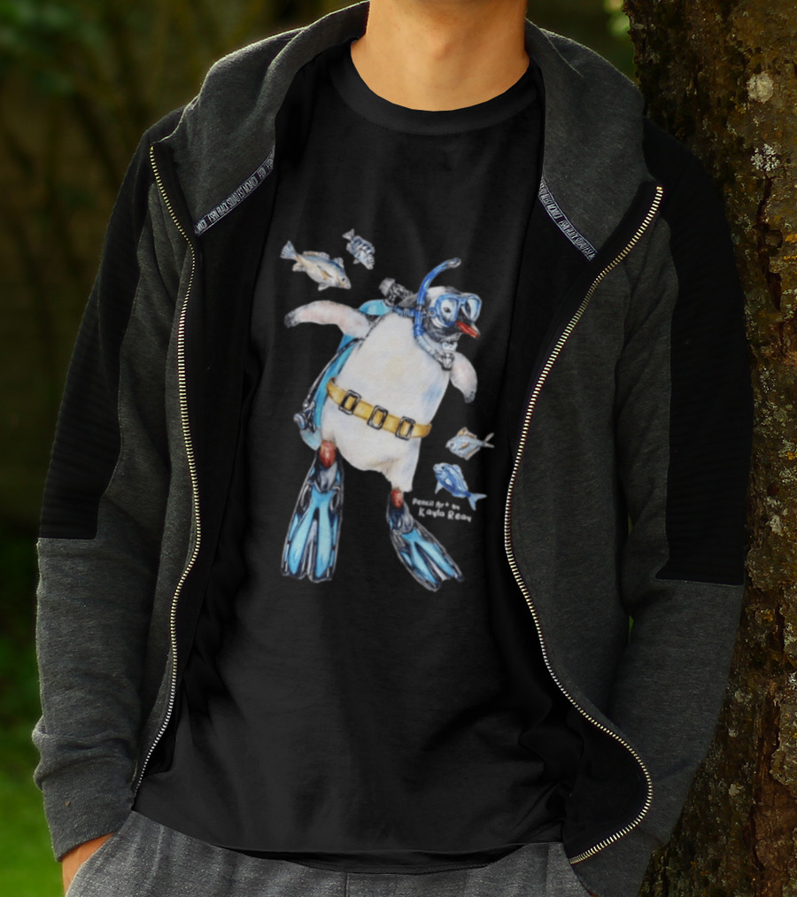 Sullivan The Scuba Diver Penguin By Kayla Reay T-Shirt