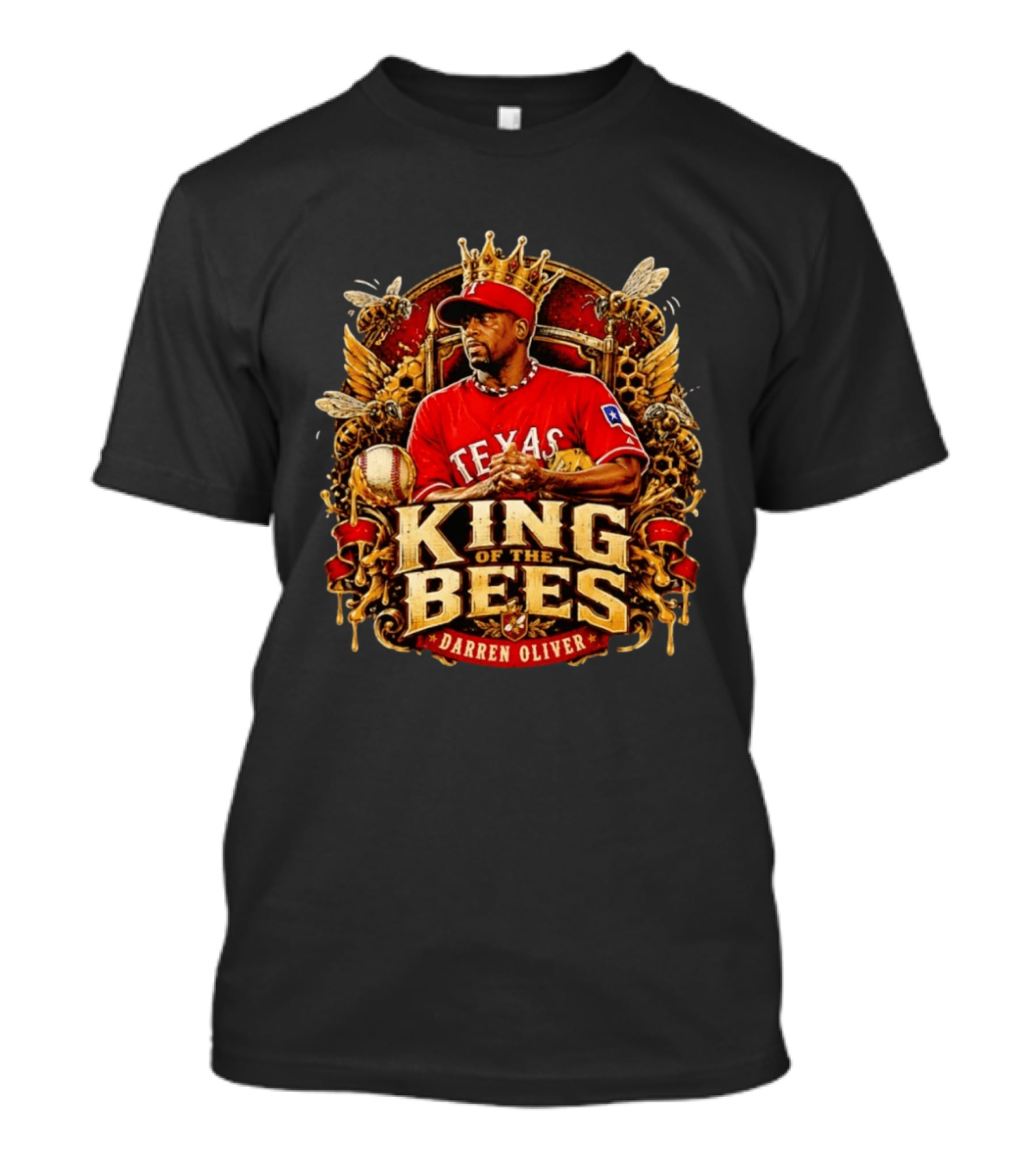 Texas Rangers Darren Oliver King Of The Bees Baseball Legends T-Shirt