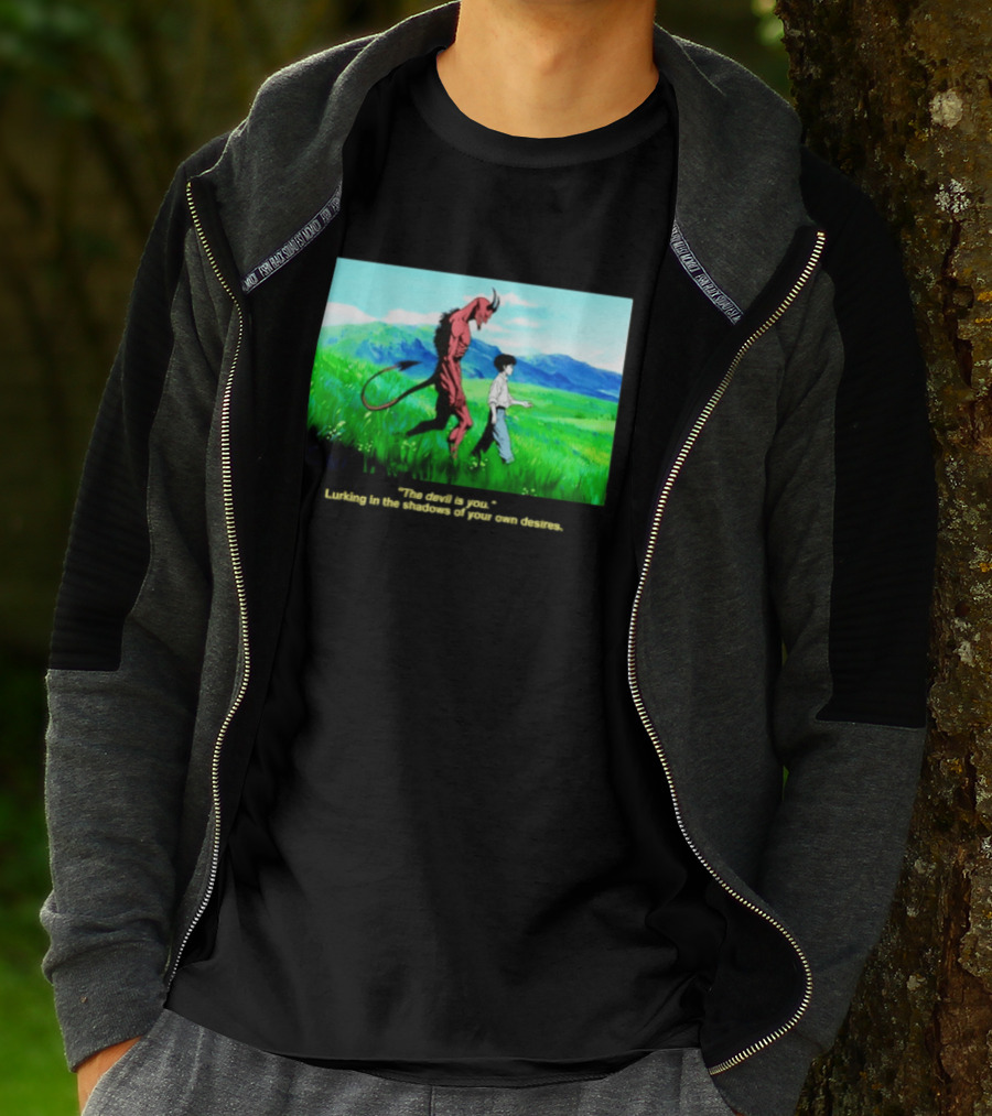 The Devil Is You Lurking In The Shadows Of Your Own Desires Anime Character Scene T-Shirt