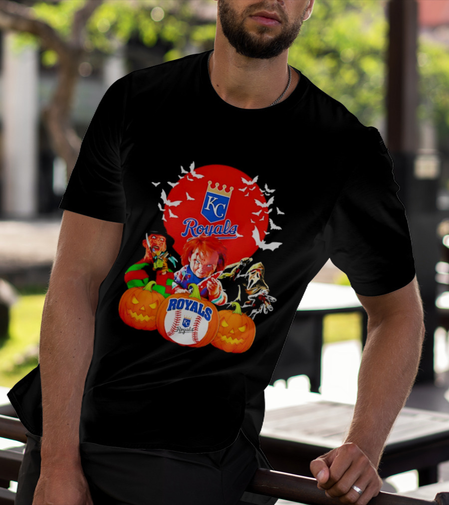 Kansas City Royals Halloween Freddy Krueger Chucky Ghostface T-Shirt