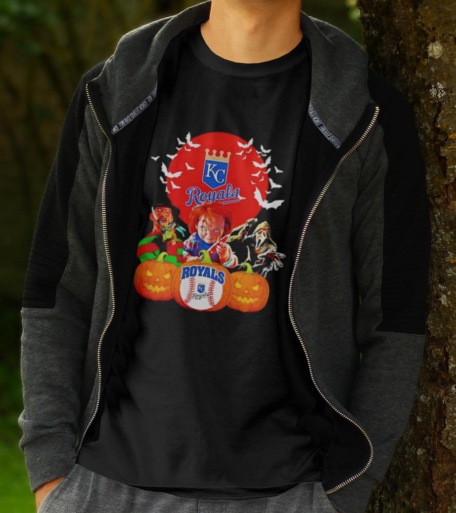 Kansas City Royals Halloween Freddy Krueger Chucky Ghostface T-Shirt