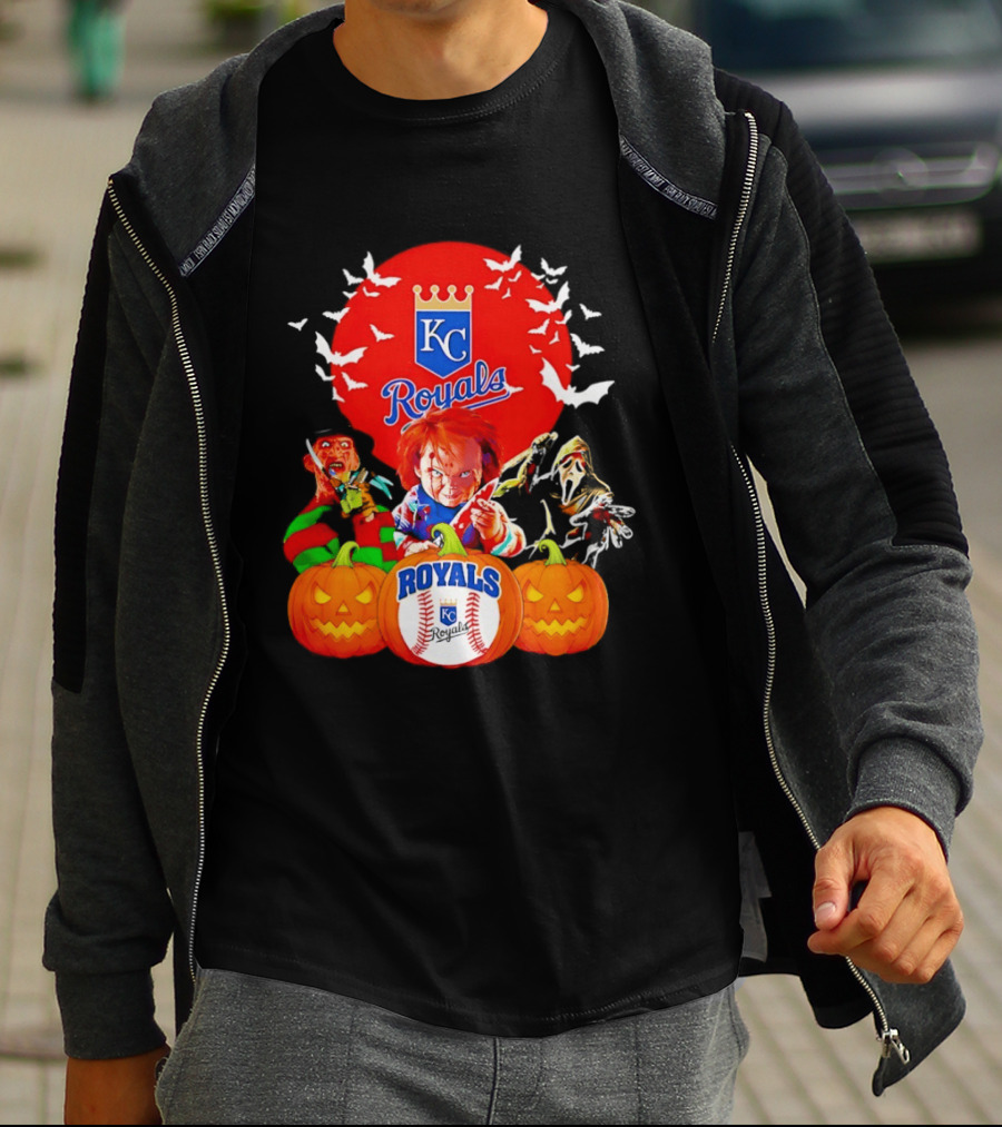 Kansas City Royals Halloween Freddy Krueger Chucky Ghostface T-Shirt